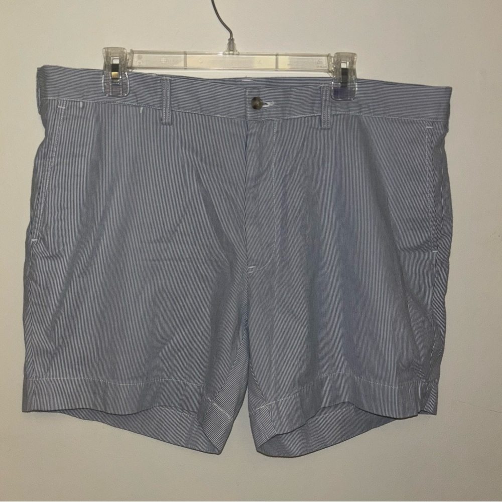 Polo Ralph Lauren Striped Casual Shorts Waist 38 Blue White Preppy Nautical
